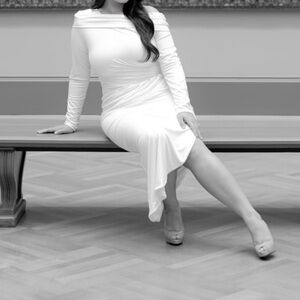 Custom made Elegant White Off-Shoulder Dress